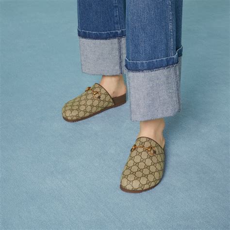 gucci horsebit hair slippers|women's gg supreme horsebit slipper.